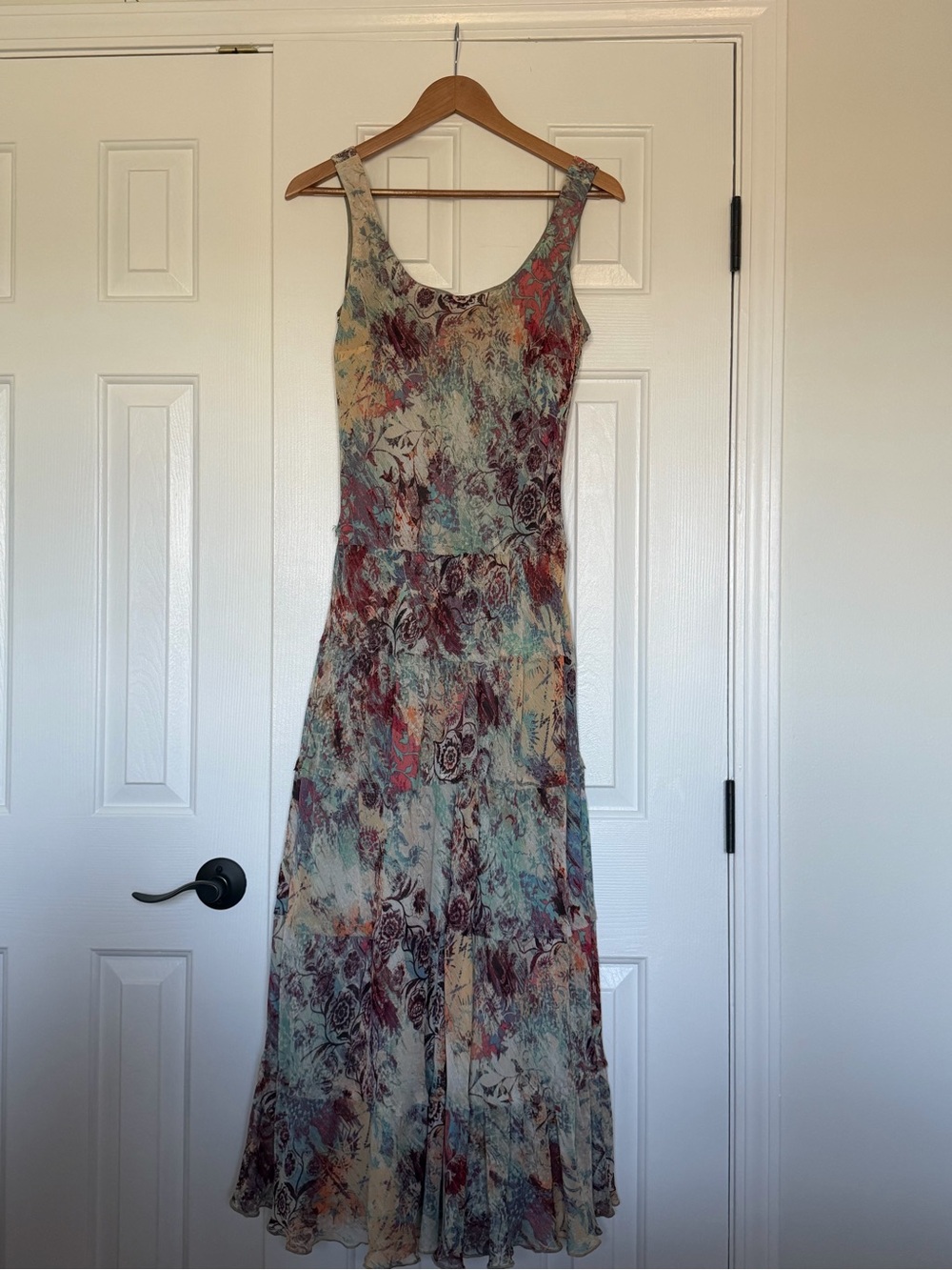 Nine West Multicolor Floral Scoop-Neck Maxi Dress